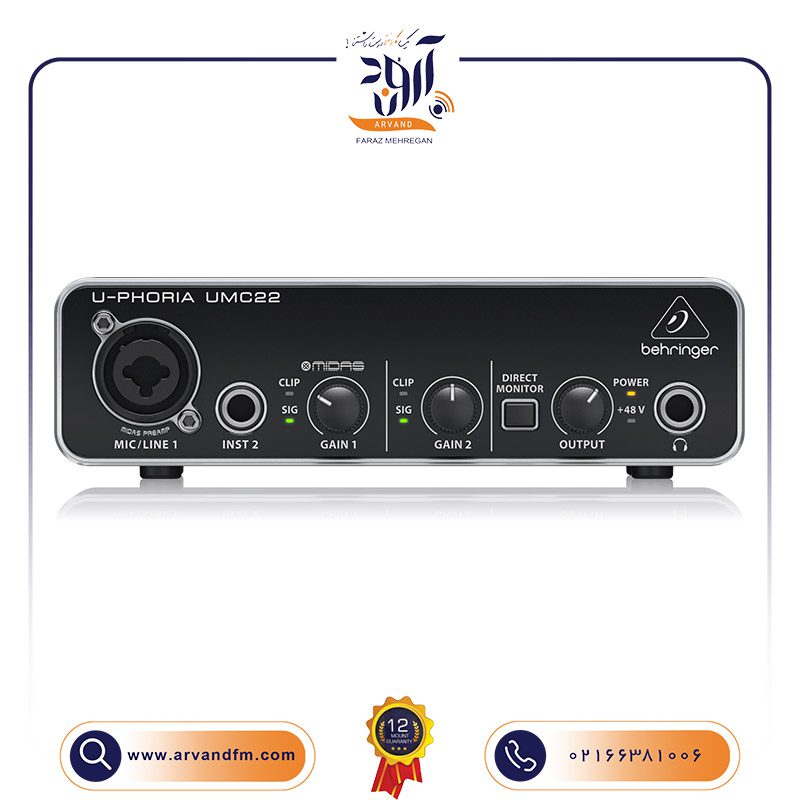 کارت صدا UMC22 برند Behringer