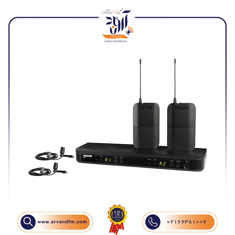 میکروفون یقه ای بیسیم دوتایی BLX188/CVL برند SHURE