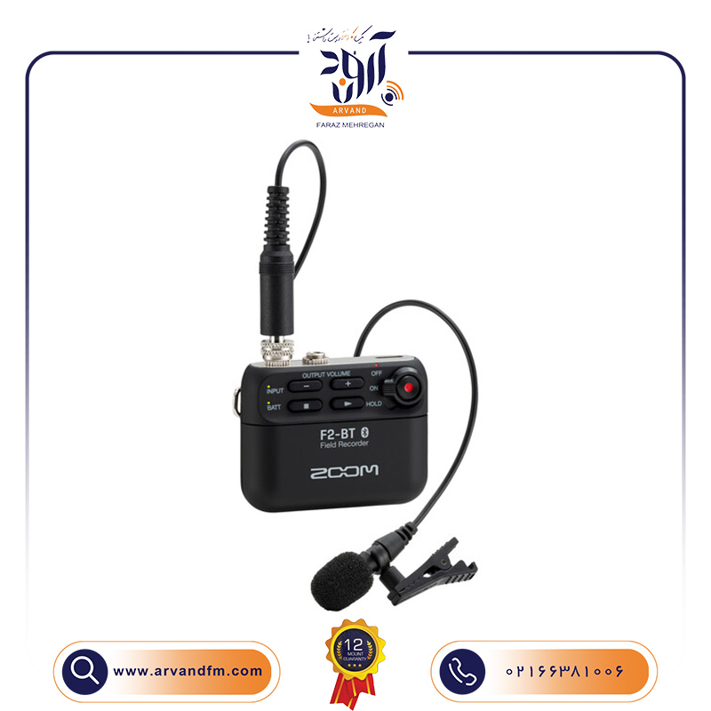 رکوردر صدا یقه ای F2-BT بلوتوث دار برند ZOOM